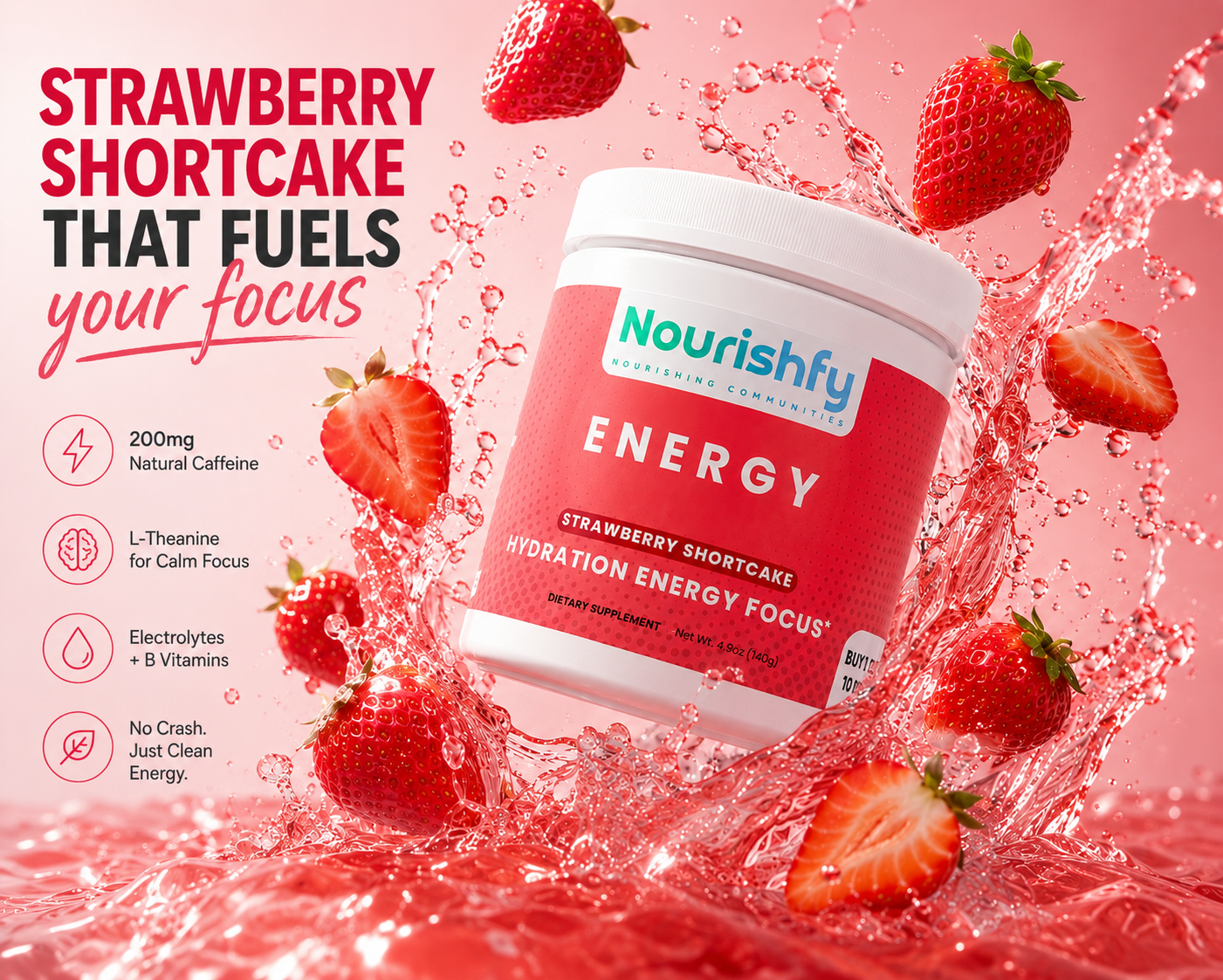 Energy Powder (Strawberry Shortcake)